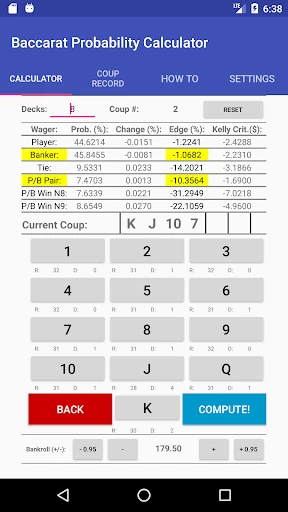 Baccarat Probability Calculator Full 52 1