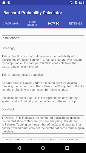 Baccarat Probability Calculator Full 52 3