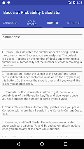 Baccarat Probability Calculator Full 52 4