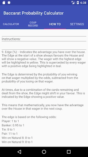 Baccarat Probability Calculator Full 52 6