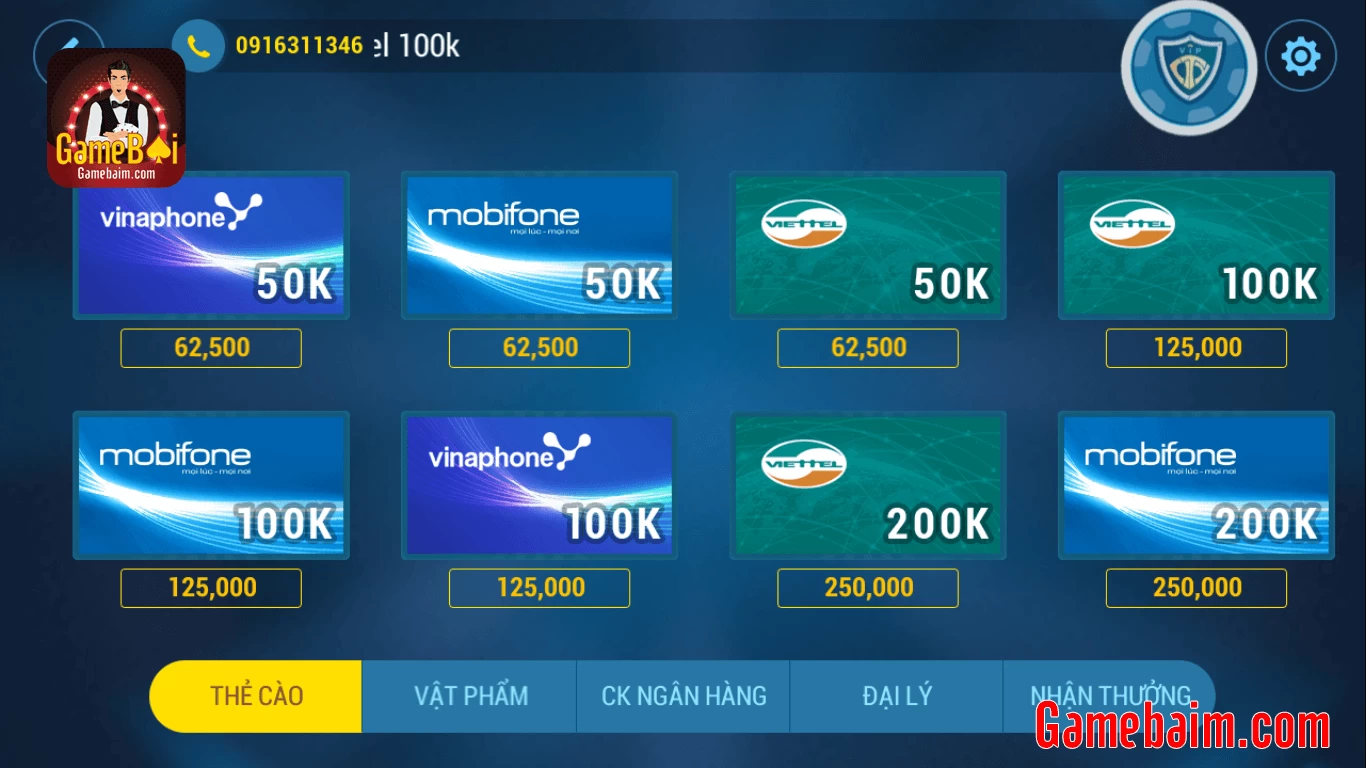 Vua bài - Game đánh bài đổi thưởng - Đổi thưởng trong Vua bài