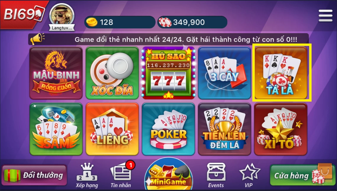 Game bài Tá Lả đổi thưởng online 2017
